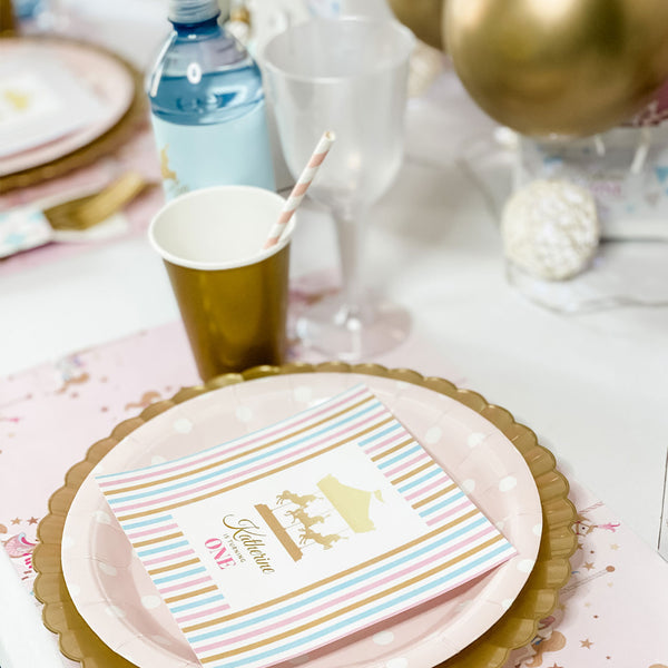 CAROUSEL PASTEL BABY GIRL FIRST BIRTHDAY
