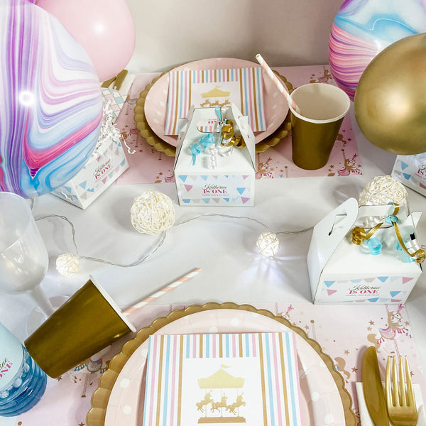 CAROUSEL PASTEL BABY GIRL FIRST BIRTHDAY