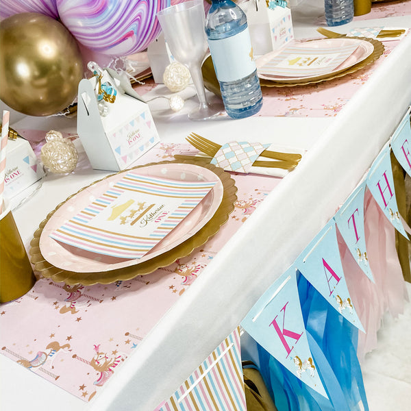 CAROUSEL PASTEL BABY GIRL FIRST BIRTHDAY