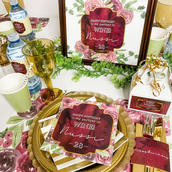 WINE THEME HAPPY BIRTHDAY PARTYBOX
