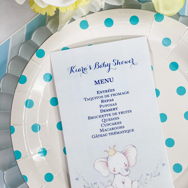 PETITE CACAHUÈTE EN ROUTE - CARTES DE MENU C'EST UN GARÇON
