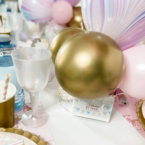 CENTRE DE TABLE BALLON CARROUSEL PASTEL POUR PREMIER ANNIVERSAIRE DE BÉBÉ FILLE