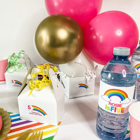 CENTRE DE TABLE BALLON D'ANNIVERSAIRE ARC-EN-CIEL DE PLAISIR