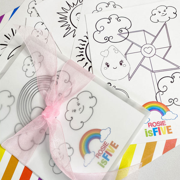 RAINBOW OF FUN BIRTHDAY COLOURING SET