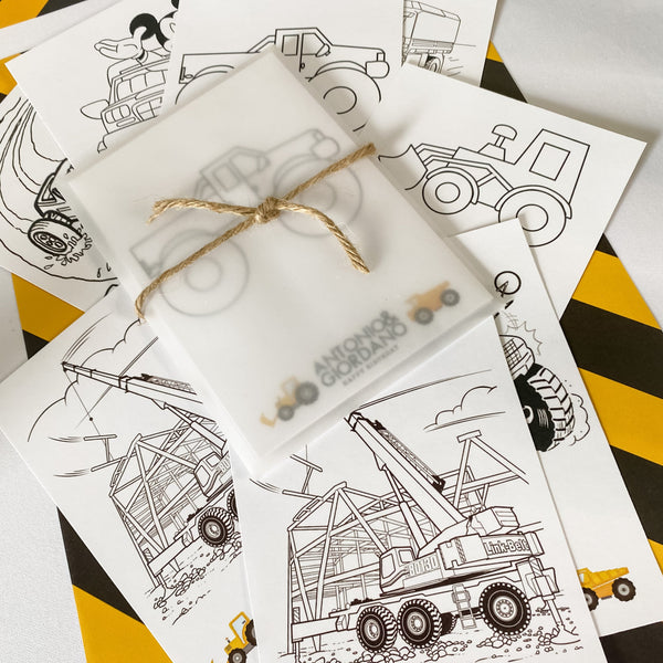 TRUCK BIRTHDAY BOY COLOURING KIT PARTY FAVOUR