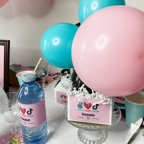 CENTRE DE TABLE BALLON D'ANNIVERSAIRE DE FILLE TICTOK