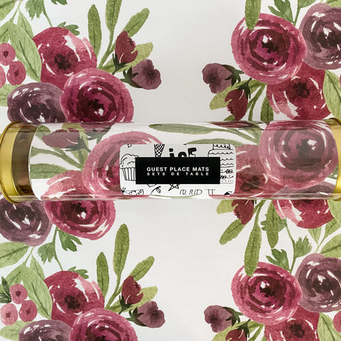 TAPIS DE FÊTE À IMPRIMÉ FLORAL SUR LE THÈME DU VIN POUR INVITÉS