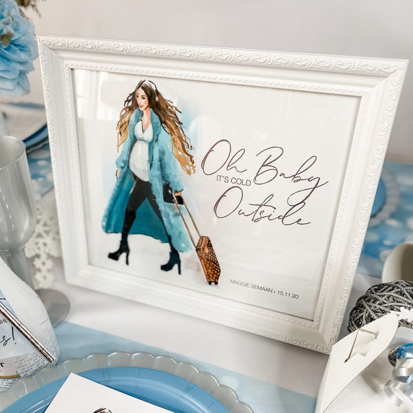 OH BABY ITS COLD OUTSIDE BABY SHOWER FRAME & CUSTOM GRAPHIC SIGN