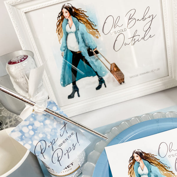 OH BABY ITS COLD OUTSIDE BABY SHOWER FRAME & CUSTOM GRAPHIC SIGN