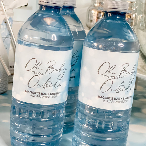 OH BABY ITS COLD OUTSIDE BABY SHOWER WATER BOTTLE WRAP KIT