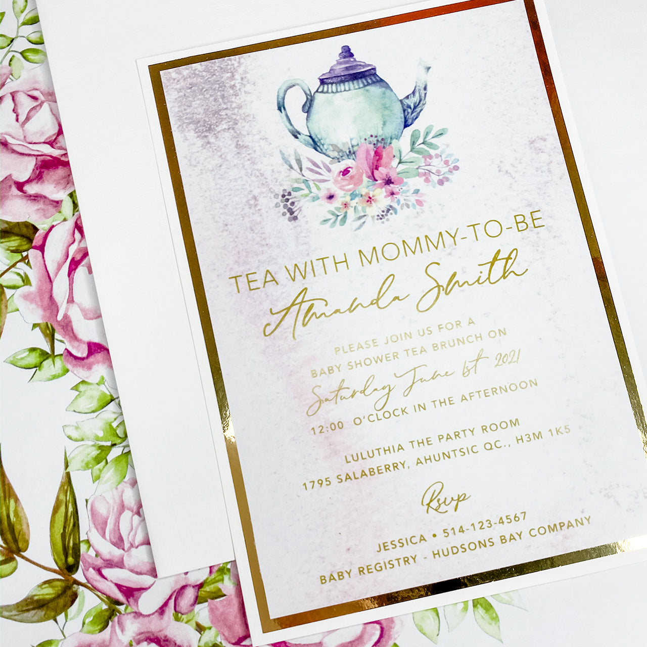 TEA WITH MOMMY-TO-BE INVITATION CARD