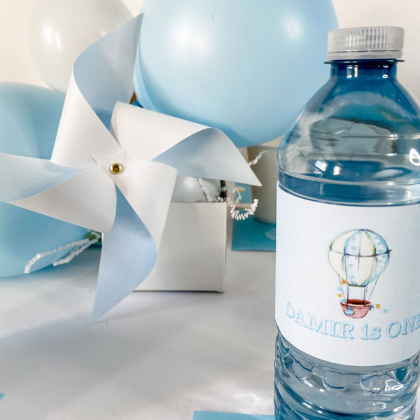 UP UP AND AWAY FIRST BIRTHDAY WATER BOTTLE WRAP KIT