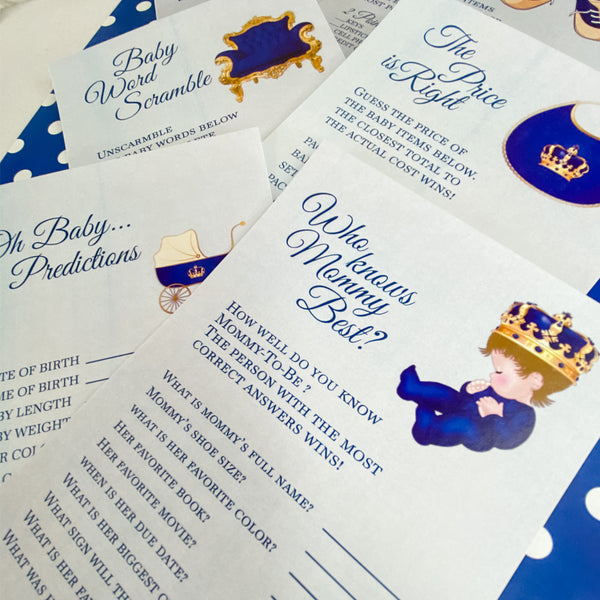 LITTLE PRINCE IS ON THE WAY -  IT'S A BOY GAME CARDS