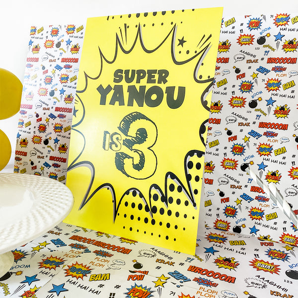 SUPERHERO BIRTHDAY BOY DESSERT & DRINK STATION BACKDROP