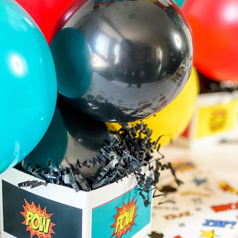 CENTRE DE TABLE BALLON POUR ANNIVERSAIRE DE SUPER-HÉROS POUR GARÇON